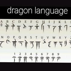 the dragon language is written in different languages and letters, including one for each letter