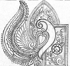 a drawing of a peacock with intricate designs on it