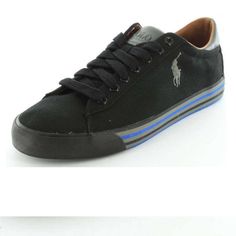 Crafted From Durable Cotton Canvas, This Low-Cut Sneaker Features Rich Leatherette Trim And Polo's Signature Pony Embroidery. Size: Us 17d/ Europe 53 New Without Box, With Plastic Retail Zip Ties Intact, Therefore Marked "Nwt" (May Have Been Tried On/Show Signs Of Storage- See Pictures). Big & Tall Black Embroidered Logo Lace-up Sneakers, Black Lace-up Sneakers With Embroidered Logo, Black Textile Sneakers With Vulcanized Sole, Black Sporty Textile Canvas Shoes, Black Sporty Canvas Shoes, Black Textile Canvas Shoes With Vulcanized Sole, Black Canvas Sneakers With Embroidered Logo, Sporty Black Canvas Shoes With Rubber Heel Cap, Casual Black Canvas Shoes With Rubber Heel Cap