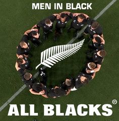 a group of men standing in a circle with the words all blacks written on it