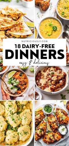 Make these delicious dairy-free dinner ideas for the whole family! They are packed with flavor and nutrient, and can be made on busy weeknights. Cozy soups, freezer-friendly casseroles, creamy pasta, hearty burgers, and more await you. Non Dairy Dinner, Lactose Free Dinners, Gluten Free Dairy Free Recipes Dinner, Cozy Soups, Dairy Free Pasta, Dairy Free Soup, Keto Kitchen