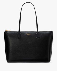 Kate Spade Bag Black, Kate Spade Purse Black, Kate Spade Totes, Work Tote, Large Leather Tote, Zippered Tote, Kate Spade Purse, Medium Tote, Black Tote