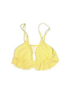 Cupshe Swimsuit Top Size: Small Yellow Swimwear - used. 90% Polyester, 10% Spandex, Checkered/Gingham | Cupshe Swimsuit Top Yellow Checkered/Gingham Swimwear - Used - Size Small Sleeveless Gingham Swimwear For Spring, Plaid Swimwear For Spring Vacation, Fitted Gingham Sleeveless Swimwear, Fitted Sleeveless Gingham Swimwear, Spring Gingham Swimwear With Triangle Top, Gingham Swimwear, Yellow Swimwear, Yellow Swimsuit, Yellow Checkered