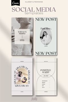 the front and back covers of social media templates