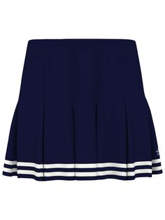 Enjoy winning style in this pleated tennis skort with eye-catching contrast striping. The moisture wicking stretch fabric looks and feels great. 74% Polyester / 20% Recycled Polyester / 6% Elastane Plain weave fabrication weaves in criss-cross patterning for extra durability Model Is 5'8 And Wears Size S 13" Length Machine Wash Imported | Original Penguin Women's 13" Contrast Hem Pleated Tennis Skort, Size Medium, Black Iris/Bright Wh Blue, Polyester/Recycled Polyester/Elastane Tennis Skort, Black Iris, Original Penguin, Feeling Great, Bright White, Stretch Fabric, The Originals, Blue, Fabric