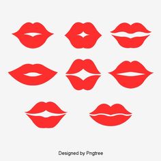 red lips with different shapes and sizes