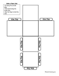 an image of a box that is cut out into four sections and labeled with the word glue