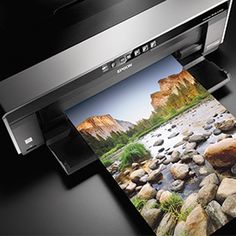 an image of rocks and water being printed on a printer