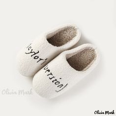 Olivia Mark - Taylor Typeface Cartoon Warm Winter Cotton Slippers - Couple Thick-Soled Soft Bottom Shoes with Increased Thickness and Slip Resistance Mark Taylor, The Perfect House, Cotton Slippers, White Slippers, Taylor Swift New, Bedroom Slippers, Plush Slippers, Cute Slippers, Perfect House