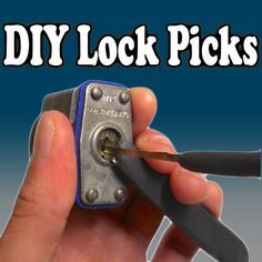 a hand holding a pair of pliers with the words diy lock picks