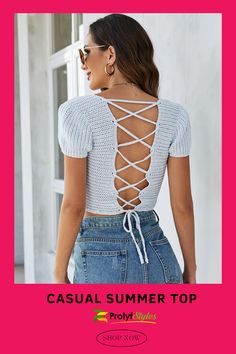 When it's hot, you want to keep it cool. And what better way to do it than with a cute and trendy summer outfit? The perfect summer top for a casual chic look, our crocheted top is so versatile. Wear it on its own with jeans, shorts, or leggings, or layer it under a blazer with your favorite pair of jeans. These cropped tops are trendy and chic, perfect for a casual summer look. Wear our fresh top with your favorite jeans and you'll have the perfect summer outfit. Trendy Short Sleeve Crop Top For Parties, Summer Party Crop Top With Short Sleeves, Spring Cropped Knit Top For Night Out, Cropped Knit Top For Night Out In Spring, Cropped Knit Top For Spring Night Out, Non-stretch Summer Knit Top, Casual Short Sleeve Crop Top For Party, Chic Knit Crop Top For Day Out, Elegant Cropped Crochet Top For Summer