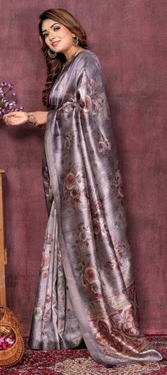 Purple and Violet color Saree in Art Silk fabric with Floral, Printed, Weaving work Sarees Design, Reception Lehenga, Violet Color, Silk Sarees Online, Soft Silk Sarees, Traditional Sarees, Printed Sarees, Blouse Length, Blouse Fabric