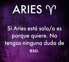 the words are written in spanish on a purple background with black and white lettering that reads aries y