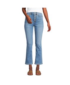 in stock Flare Crop Jeans, Kick Flares, How To Buy Land, Crop Jeans, Lands End, Cropped Jeans, High Rise, Buy Online, Blue