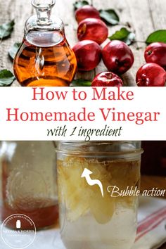 how to make homemade vinegar with ingredients for apple cider, including apples and honey