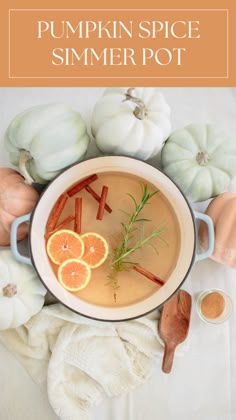 pumpkin spice simmer pot with orange slices and spices