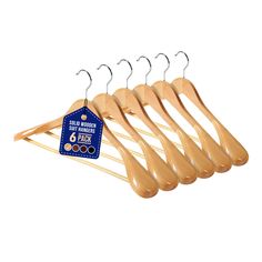 wooden clothes hangers with six clips