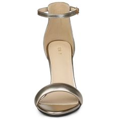 Perfect for any occasion, these stylish leather sandals feature a buckled ankle strap and a strap detail at the toe that accentuates the upper. Faux Leather Vamp, more textured. Rubber Outsole and ABS Heel, anti-slip effectively. Elevate your body type and make you naturally look comfortable in your skin and body. This spectacular stiletto heel sandal will amp up any jeans/dress/outfit. Open-toe design, high breathability as well as beauty, allow you to show your pedicure at the same time. Good Gold Ankle Strap Heels With Buckle Closure, Gold Open Heel Heels With Buckle Closure, Party Open Toe Sandals With Metal Pin Buckle, Party Sandals With Metal Pin Buckle And Open Toe, Gold Open Toe Heels With Buckle Closure, Party Heels With Ankle Strap And Metal Pin Buckle, Party Sandals With Metal Pin Buckle And Round Toe, Open Toe Heels With Metal Pin Buckle For Party, Chic Open Toe Heels With Metal Pin Buckle