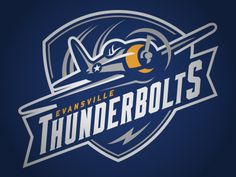 the logo for evansville thunder bolts