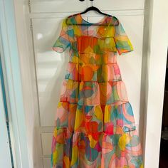 Such A Beautiful Dress In Real Life, Absolutely Stunning. The Size Isn’t Right For Me, So I’m Passing It Along. Two Layers. Long Sleeve High Neck Dress Formal, Serotonin Dressing, Ruched Dress Pattern, Plus Size Jumper Dress, Staud Dresses, Quirky Dress, Grandma Clothes, Fay Dress, Teacher Dresses