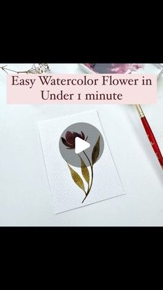 an easy watercolor flower in under 1 minute