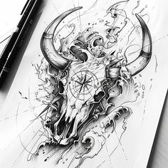 Cow Skull Tattoo Design Set Cow Skull Tattoos, Bull Tattoos, Skull Tattoo Design, Cow Skull, Flower Tattoo Designs, Tattoo Sleeve Designs, Tattoo Design Drawings, Tattoo Drawings, Flash Tattoo