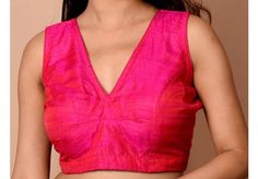 Beautiful Hot Pink Tapeta Silk Blouse In Front And Back V Neck And Sleevless, Indian Blouse, Wedding Blouse....  Fabric- Tapeta Silk Colour-Hot Pink V Neck Blouse Sleevless Blouse Back Open Blouse Padded Blouse Princess Cut Blouse Color may be silently different..  If you could include following info in the note to whenever you placed the order, you will got best matched blouse- bust- waist size- blouse length- sleeve length- sleeve loose- back neck length- V Shape Blouse Designs Front And Back, Fitted V-neck Tank Top For Wedding, Padded V-neck Tank Top, Sleeveless Summer Tops For Weddings, Sleeveless Tops For Summer Weddings, Sleeveless Summer Wedding Tops, Fitted Sleeveless Vest For Wedding, Summer Wedding V-neck Blouse Piece, Festive Sleeveless Wedding Vest