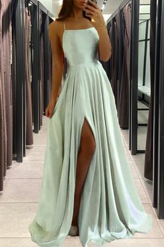 Satin Sage Green Prom Dress Beach Maxi Women Dress Sage Green Prom Dress, Green Wedding Guest Dresses, Cheap Prom Dresses Long, Beautiful Dresses For Women, Cheap Bridesmaid Dresses, Dress Up Costumes, Prom Dresses Online, Green Prom Dress, Cheap Prom Dresses