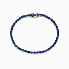 Effy 925 Sterling Silver Blue Sapphire Tennis Bracelet, 6.99 TCW Sapphire Tennis Bracelet, Marquise Earrings, Tanzanite Earrings, Wedding Jewelry Bracelets, Bracelet Women, Natural Blue Sapphire, Jewelry Companies, Tennis Bracelet, Silver Hoop Earrings