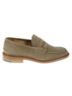 Tricker`s James moccasin in beige suede, leather sole, leather insole.Composition: 100% Suede Classic Beige Suede Slip-ons, Beige Suede Slip-on Moccasins, Formal Beige Suede Slip-ons, Beige Loafers With Leather Sole, Beige Moccasins With Leather Sole, Beige Moc Toe Loafers With Rubber Sole, Beige Moccasins For Business, Beige Suede Almond Toe Loafers, Beige Plain Toe Loafers With Leather Sole