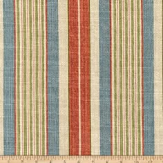 an orange, blue and green striped fabric