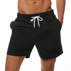 Season:Summer; Fabric:Polyester; Gender:Men's; Style:Boho,Stylish; Occasion:Outdoor,Going out,Holiday; Fit Type:Regular Fit; Function:Quick Dry; Waistline:Mid Waist; Pattern:Plain; Design:Pocket,with Mesh lining,Elastic Waist,Drawstring; Pants Type:Bathing Suit,Summer Shorts,Swim Shorts,Swim Trunks,Board Shorts; Fly Type:Elasticity,Drawstring; Front page:FF; Listing Date:02/22/2023; Production mode:External procurement; Hips:; Length:; Waist:; Fit US Size:null; Fit UK Size:null; Fit EU Size:null Summer Beach Party Bottoms With Built-in Shorts, Bottoms With Built-in Shorts For Beach Party, Solid Color Beachwear Shorts For Summer, Stretch Beachwear Shorts For Beach Party, Short Bottoms For Beach Party, Summer Beachwear Shorts In Solid Color, Solid Color Summer Beachwear Shorts, Summer Bottoms With Built-in Shorts For Beach Party, Beach Season Bottoms With Built-in Shorts For Beach Party