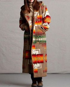 Over Coat Women, Pendleton Clothing, Southwest Fabric, Pendleton Coat, Blanket Coats, Trench Coats Women Long, Stylish Winter Coats, Aztec Jacket, Native Fashion