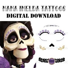 an image of a woman with makeup on her face and the words mama media tattoos