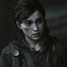 the last of us's character is looking into the camera