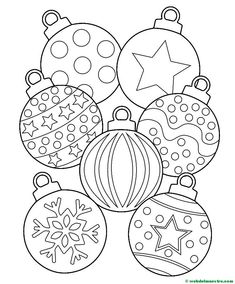 christmas ornament coloring pages for kids to print out and color on the page