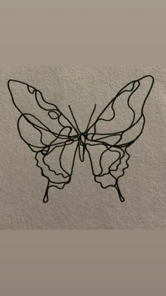 a drawing of a butterfly on the wall