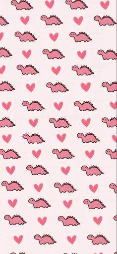 pink hearts and clouds on a white background