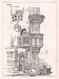 this is an architectural drawing of a clock tower