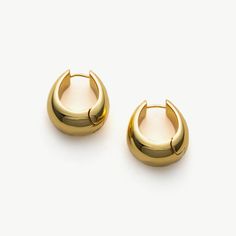 Dome Hoop Earrings in Gold Crossover Ring, Smooth Edges, Crystal Necklace Pendant, Open Ring, Leather Flats, Silver Hoop Earrings, Stylish Accessories, Crystal Pendant, Fashion Games