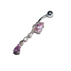 New Handmade Belly Button Ring Shape: 1.5" Long Dangle The Barbell Is Standard 14 Gauge, 3/8" Long Hypoallergenic Surgical Steel Fixed Elements Are Sterling Silver, Stamped 925 All Crystal Cubic Zirconia Colors: Pink Adjustable Silver Belly Rings, Silver Sterling Silver Belly Rings, Piercing Bar, Fragrant Jewels, Ring Piercing, Head Ring, Sterling Silver Mens Rings, Belly Button Ring, Trendy Ring