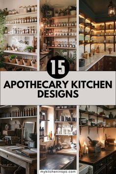 Explore 15 beautiful apothecary kitchens that celebrate natural living. These designs inspire connection to nature and the art of herbal remedies. Apothecary Kitchen, Apothecary Design, Earthy Kitchen, Moody Kitchen, Witchy Kitchen, Hanging Herbs, Connection To Nature, Oak Kitchen Cabinets, Herbal Apothecary