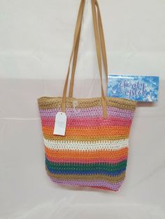 Straw Over Shoulder Multi-Color Beach Tote. Condition is New with tags. Shipped with USPS Priority Mail. Beach Tote, Priority Mail, Straw Bag, Straw, Multi Color, Tote Bag, Tags, Color