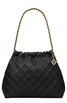 Signature logo hardware and diamond-quilted leather distinguish a spacious hobo bag perfect for storing your daily essentials while on the go. Magnetic-snap closure Shoulder straps Interior zip pocket Flat base for stability Lined Leather Imported Luxury Handbags Louis Vuitton, Tory Burch Fleming Bag, Soft Leather Hobo Bag, Bag Wishlist, Tory Burch Fleming, Handbags Louis Vuitton, Womens Designer Handbags, Girly Bags, Vegas Trip