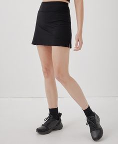 Women’s Clearance On The Go-to Pocket Skort made with Organic Cotton | Pact Airplane Style, Cord Skirt, Sustainable Clothing, Skirts With Pockets, Personal Marketing, New Wardrobe, Fair Trade, Stretch Cotton, The Go