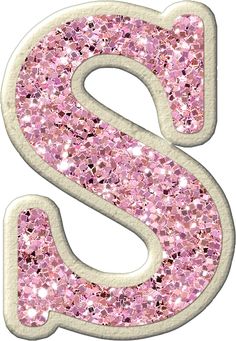 the letter s is made up of pink glitter