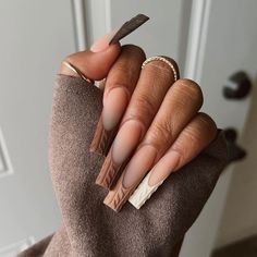 Handmade Fake Gel Acrylic Y2k Long Short Coffin Almond Press on Ons Press-on Presson Nail Nails Nailes Onnail LéFT2311-39 'cocoa Velvet' - Etsy Brown Acrylic Nails, Short Coffin, Brown Velvet, Brown Nails, Square Acrylic Nails, Coffin Nails Designs