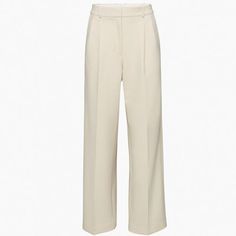 (New With Tags) Aritzia Pleated Pant In Size 2 Regular | Birch (From Aritzia): These Are High-Waisted Pants With A Relaxed Fit, Pleated Front And Slash Hand Pockets. They’re Expertly Tailored In (Re)Ssential Softly Structured Stretch Fabric That Holds Its Form While You Move Easy. This Fabric Is Sourced From A Premier Portuguese Mill And Made With Recycled Materials And Lenzing Ecovero Viscose Responsibly Sourced, Wood-Based Fibres Produced Through A Process That Reduces Impact On Forests, Biodi Cream Aritzia Pants, Aritzia Leather Pants Wide Leg, Pleated Pant, Aritzia Pants, Pleated Pants, High Leg, High Waisted Pants, Recycled Materials, Stretch Fabric