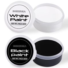 PRICES MAY VARY. 【White and Black Face Paint】 BOBISUKA oil based face paint set contains white and black color. The net weight of each one is 70g/2.46OZ, large-capacity design can meet your more needs, it can be used for face and body. 【White face paint for FX makeup】 This super smooth, ultra-white cream covers efficiently without dryness or cracking. It is the first choice of professional long-lasting foundation for various Fx makeup. Using with black face paint, is especially suitable for maki Face Paint Set, Black Face Paint, White Face Paint, Party Make-up, Face Paint Kit, Skeleton Makeup, Effects Makeup, Black And White Face, Face Painting Halloween