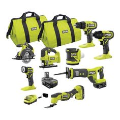 cordless power tools are shown in this image